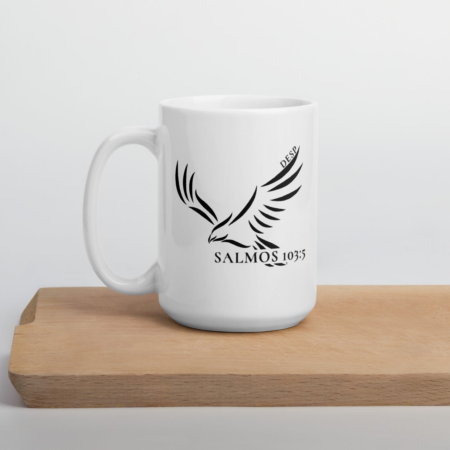 Taza blanca de Aguila Salmos 103:5